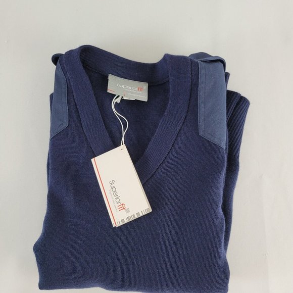 Wool sweater pullover jumper Eppaulets pilot patrol Military Commando Size 16 - Picture 11 of 12